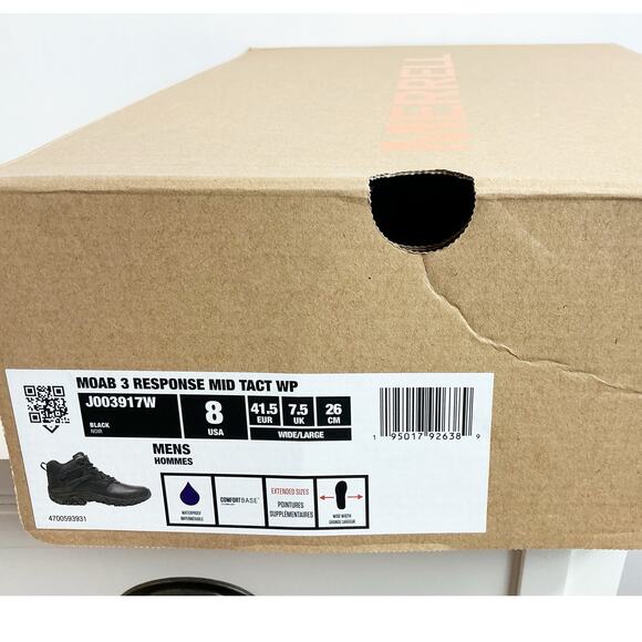 Merrell Moab 3 Mens Response Tactical Mid Boots Black Waterproof  Size 8 - Picture 9 of 9